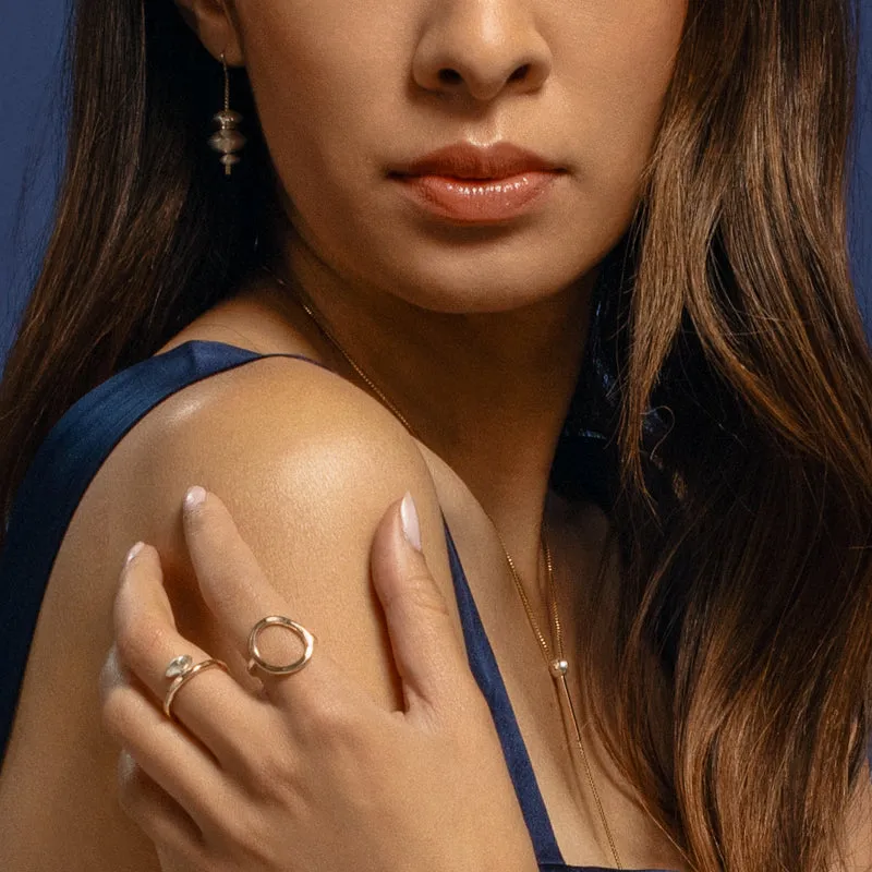 VESSEL PULL THROUGH TWO TONE EARRING