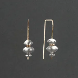 VESSEL PULL THROUGH TWO TONE EARRING