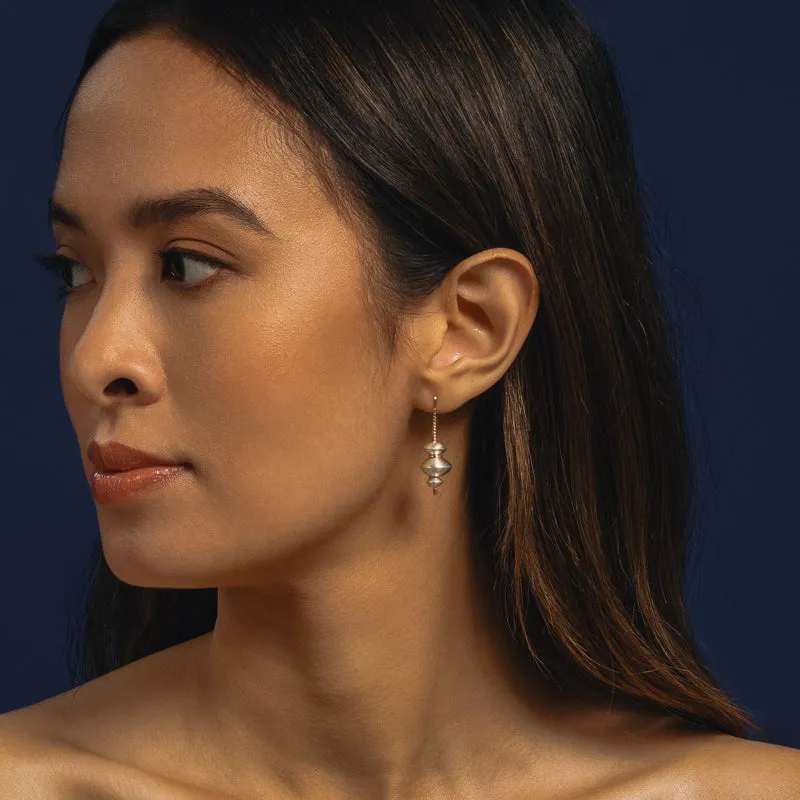 VESSEL PULL THROUGH TWO TONE EARRING