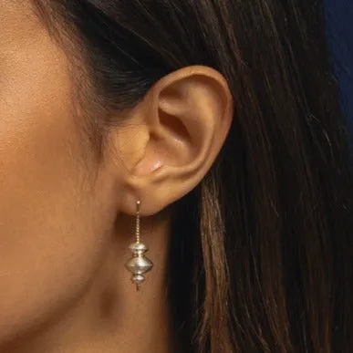 VESSEL PULL THROUGH TWO TONE EARRING