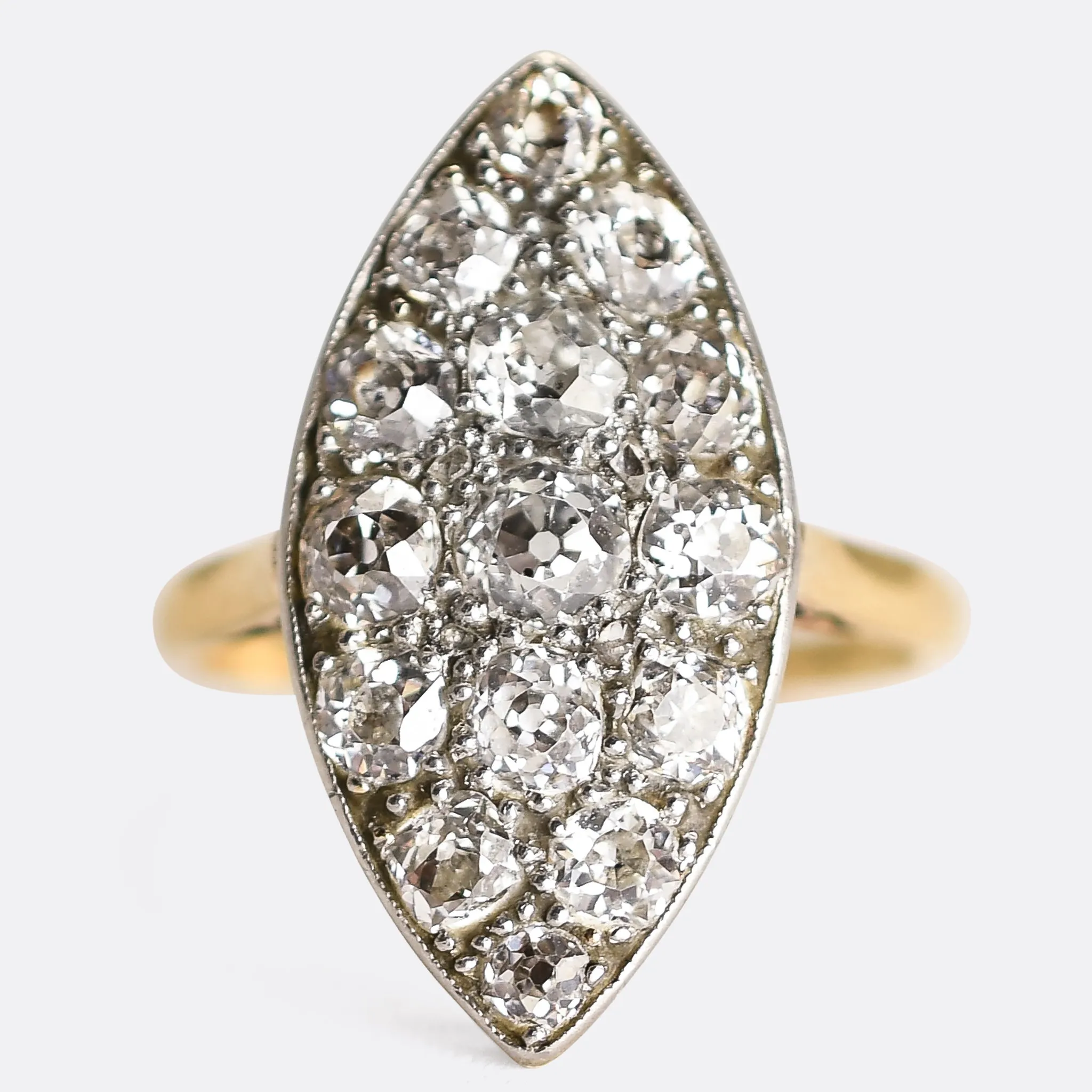 Victorian OMC Diamond Cobblestone Navette Ring