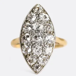 Victorian OMC Diamond Cobblestone Navette Ring
