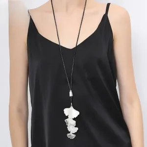 Vintage Big Leaves Long Chains Collares Necklace Fashion Suspension Goth Pendants