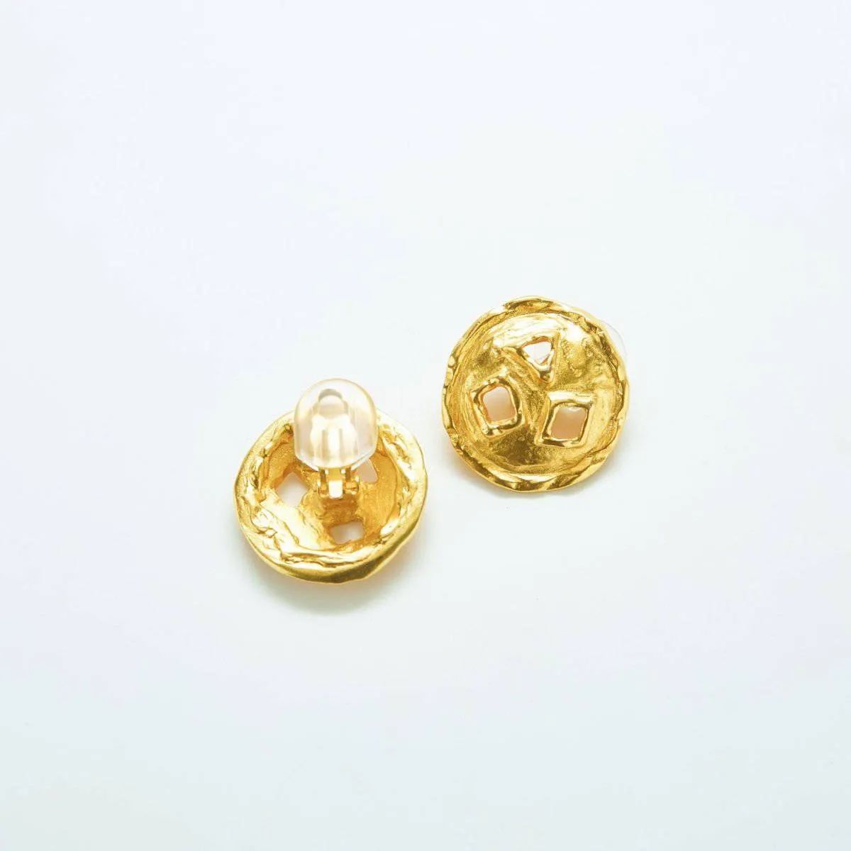 Vintage Gold Geometric Cutout Earrings