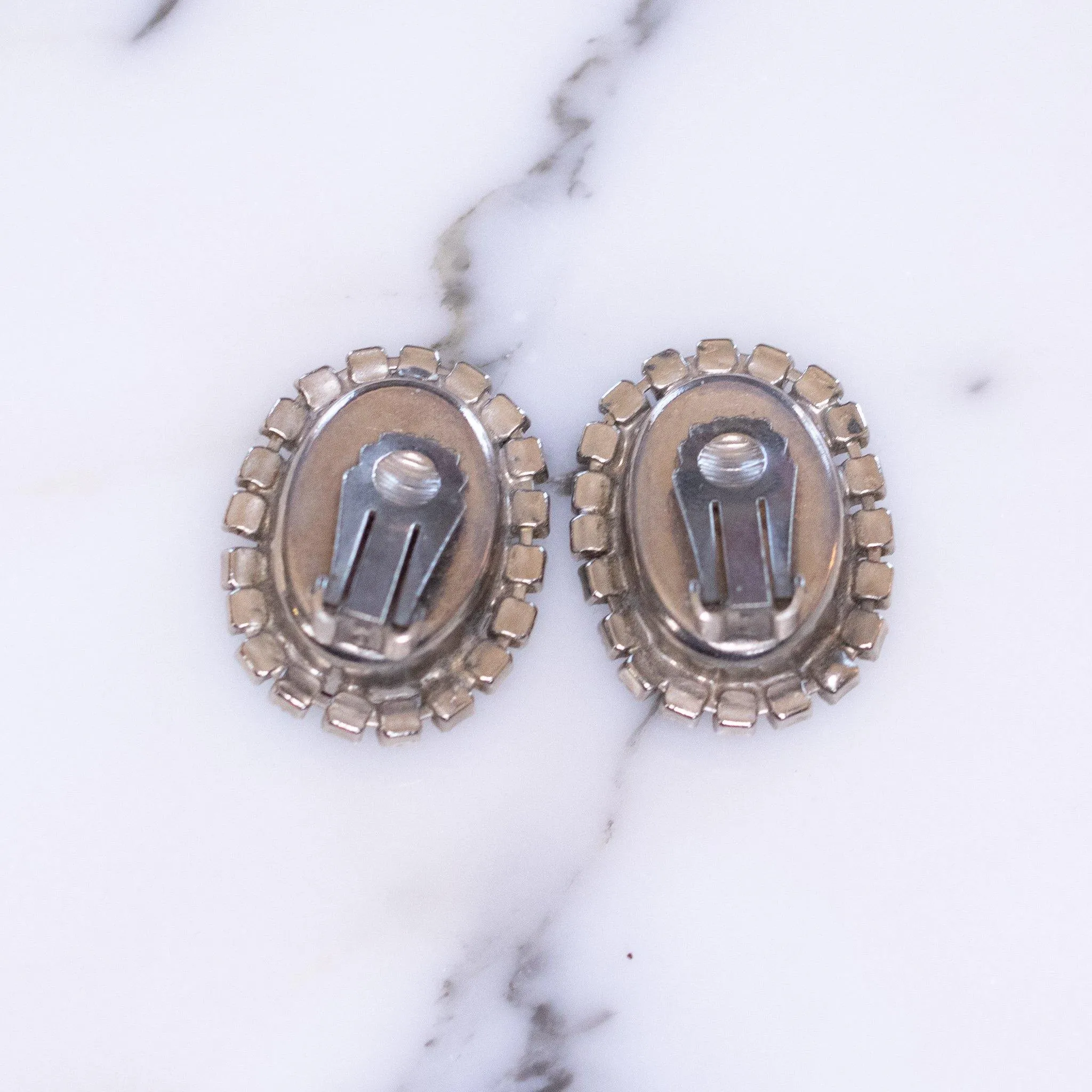 Vintage Hematite and Diamante Statement Earrings
