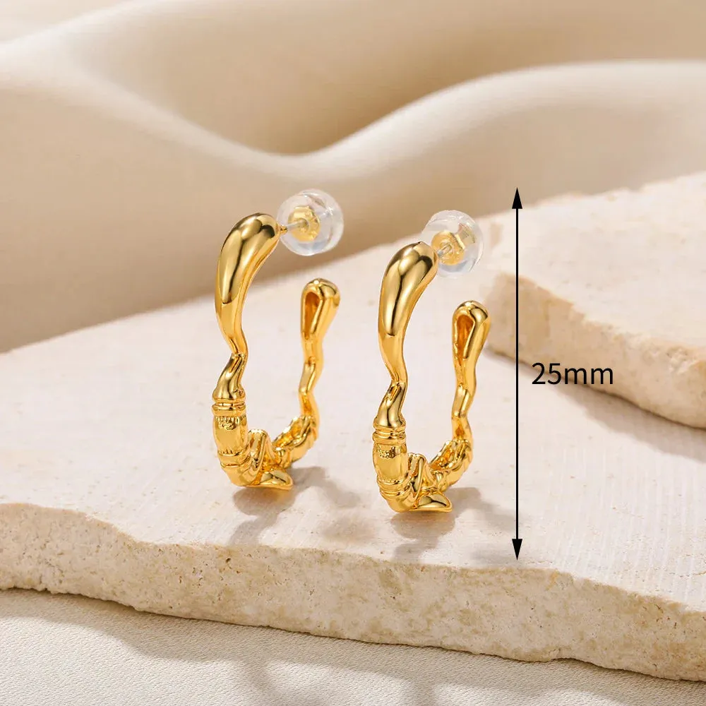 Vintage Stainless Steel Geometric Earrings For Women Personalized Fan-shaped Stud Earrings Party