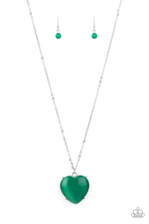 Warmhearted Glow Green Paparazzi Necklace