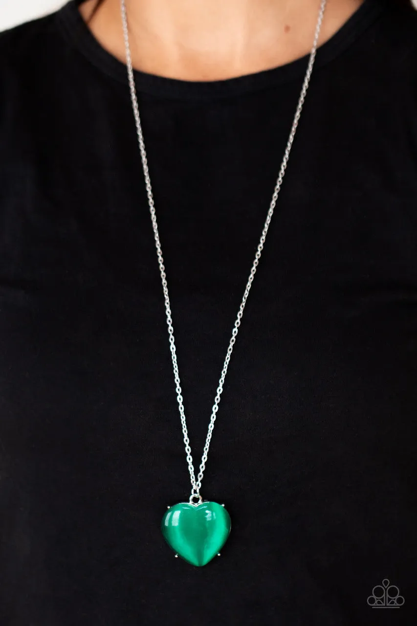 Warmhearted Glow Green Paparazzi Necklace