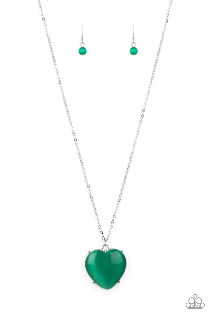 Warmhearted Glow Green Paparazzi Necklace