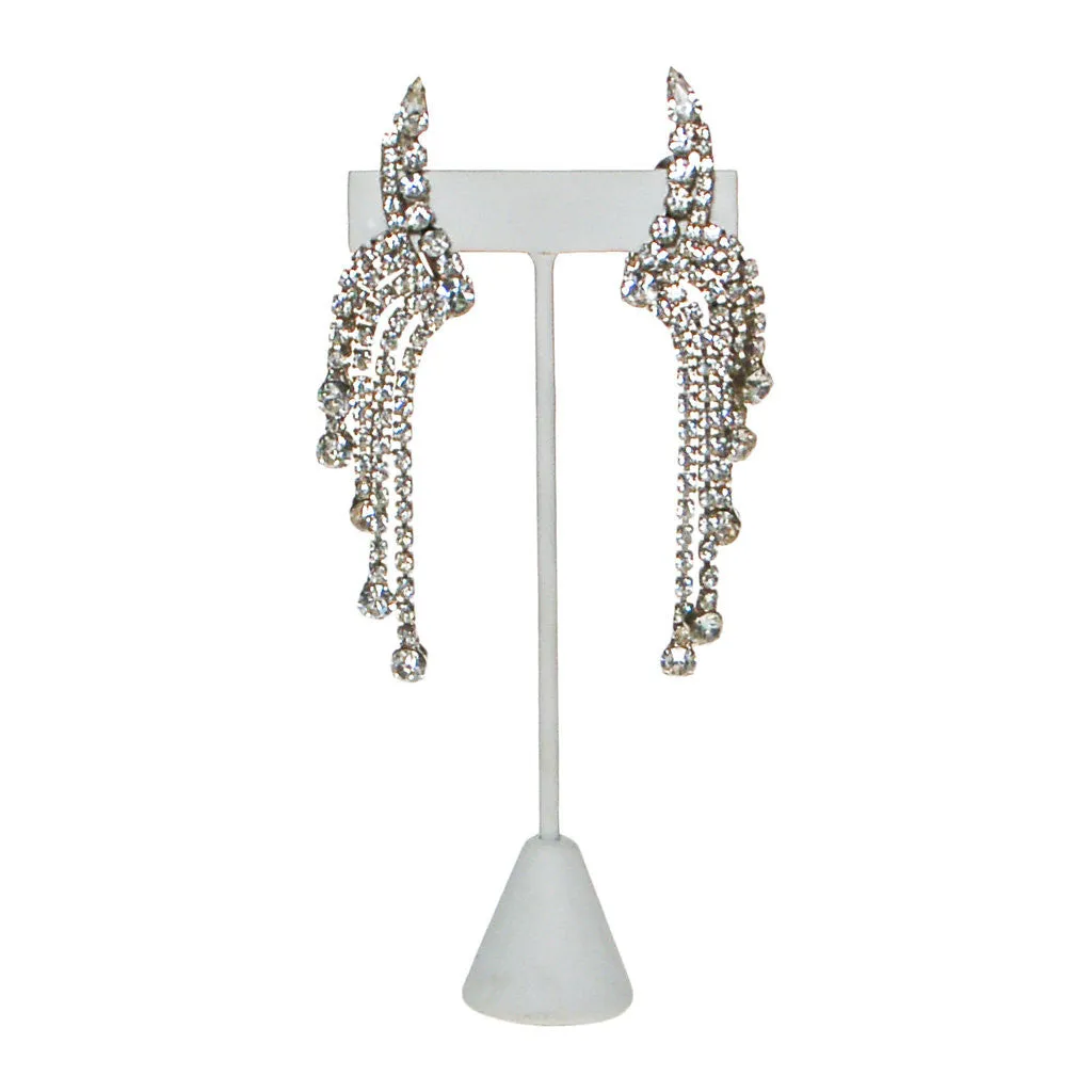 Waterfall Rhinestone Ear Crawlers Statement Earrings