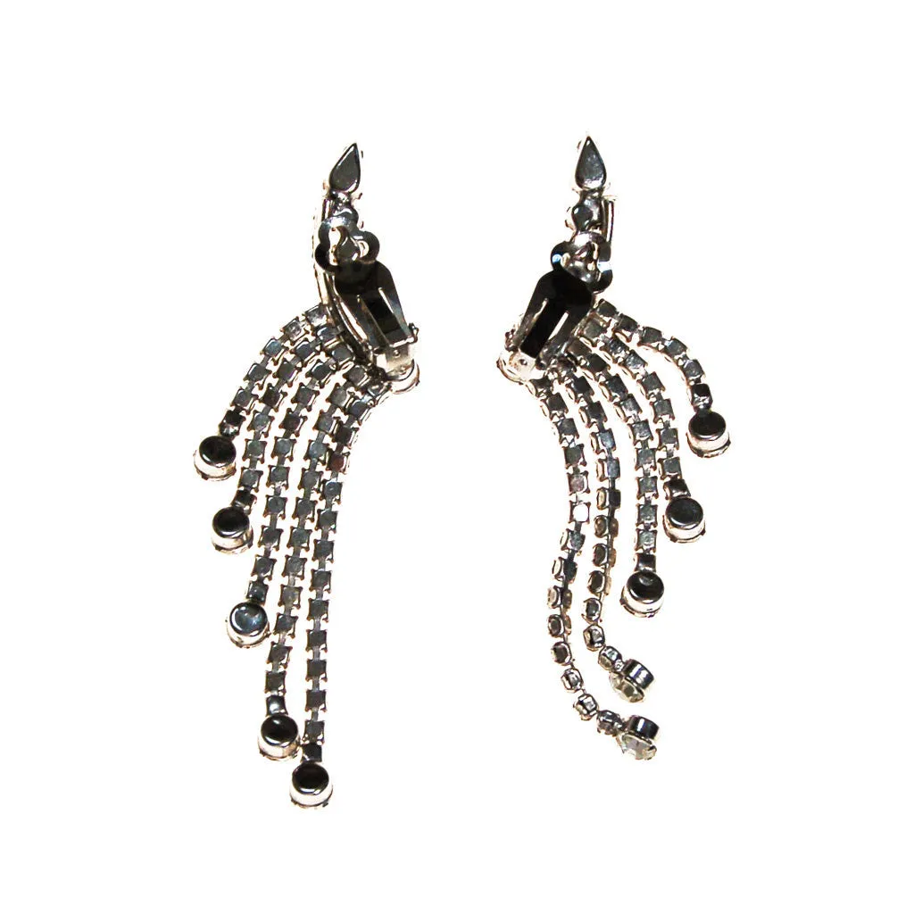 Waterfall Rhinestone Ear Crawlers Statement Earrings