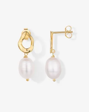Wavy Pearl Drops Earrings