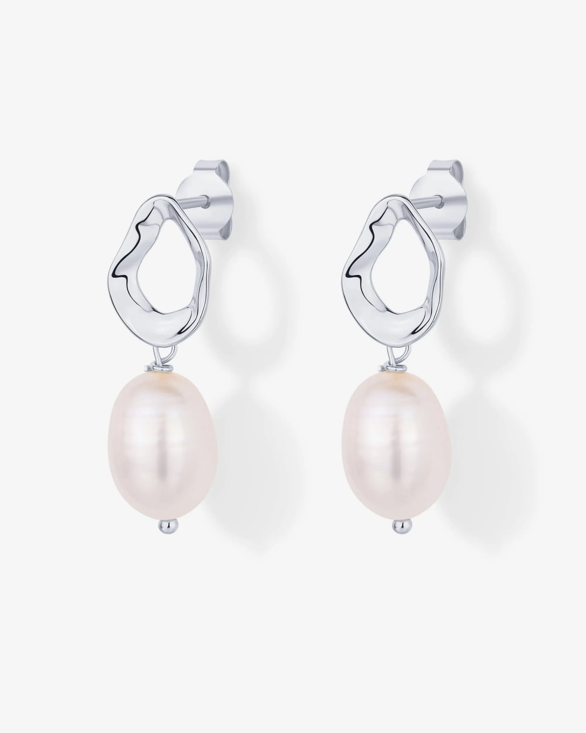 Wavy Pearl Drops Earrings
