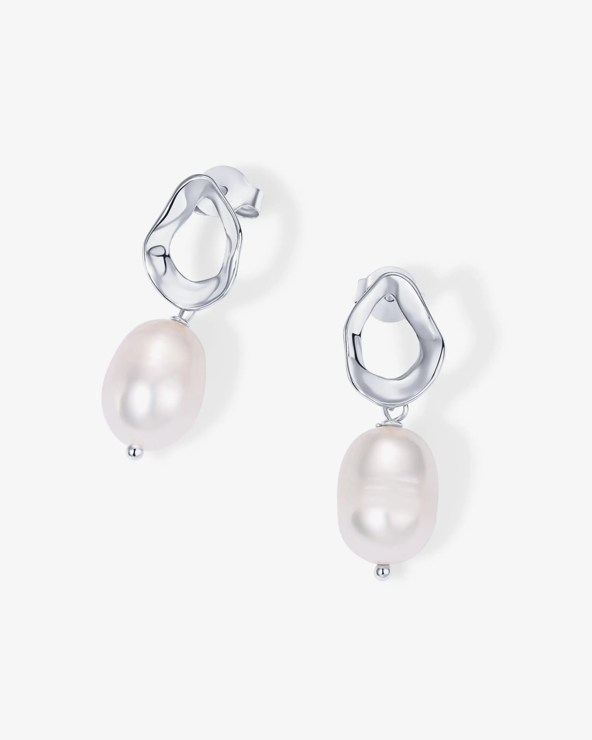 Wavy Pearl Drops Earrings
