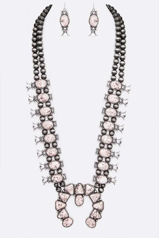 Western Squash Blossom Statement Necklace Set