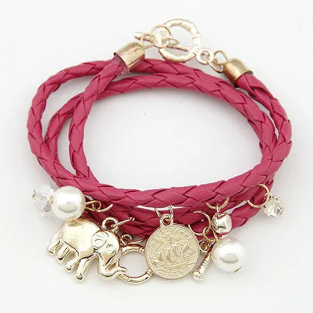 Women Charm Bracelets & Bangles PU Leather Men Jewelry Bijoux Elephant Pulseira Feminina Pulsera Mujer Femme