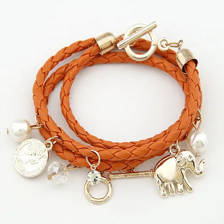 Women Charm Bracelets & Bangles PU Leather Men Jewelry Bijoux Elephant Pulseira Feminina Pulsera Mujer Femme