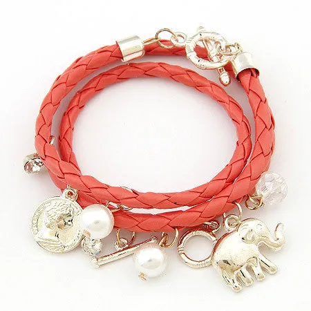 Women Charm Bracelets & Bangles PU Leather Men Jewelry Bijoux Elephant Pulseira Feminina Pulsera Mujer Femme