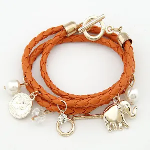 Women Charm Bracelets & Bangles PU Leather Men Jewelry Bijoux Elephant Pulseira Feminina Pulsera Mujer Femme