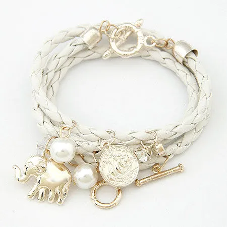Women Charm Bracelets & Bangles PU Leather Men Jewelry Bijoux Elephant Pulseira Feminina Pulsera Mujer Femme