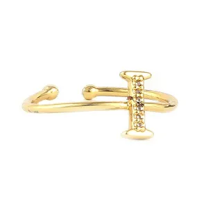Women's Alphabet Finger Ring - Golden -  Golden