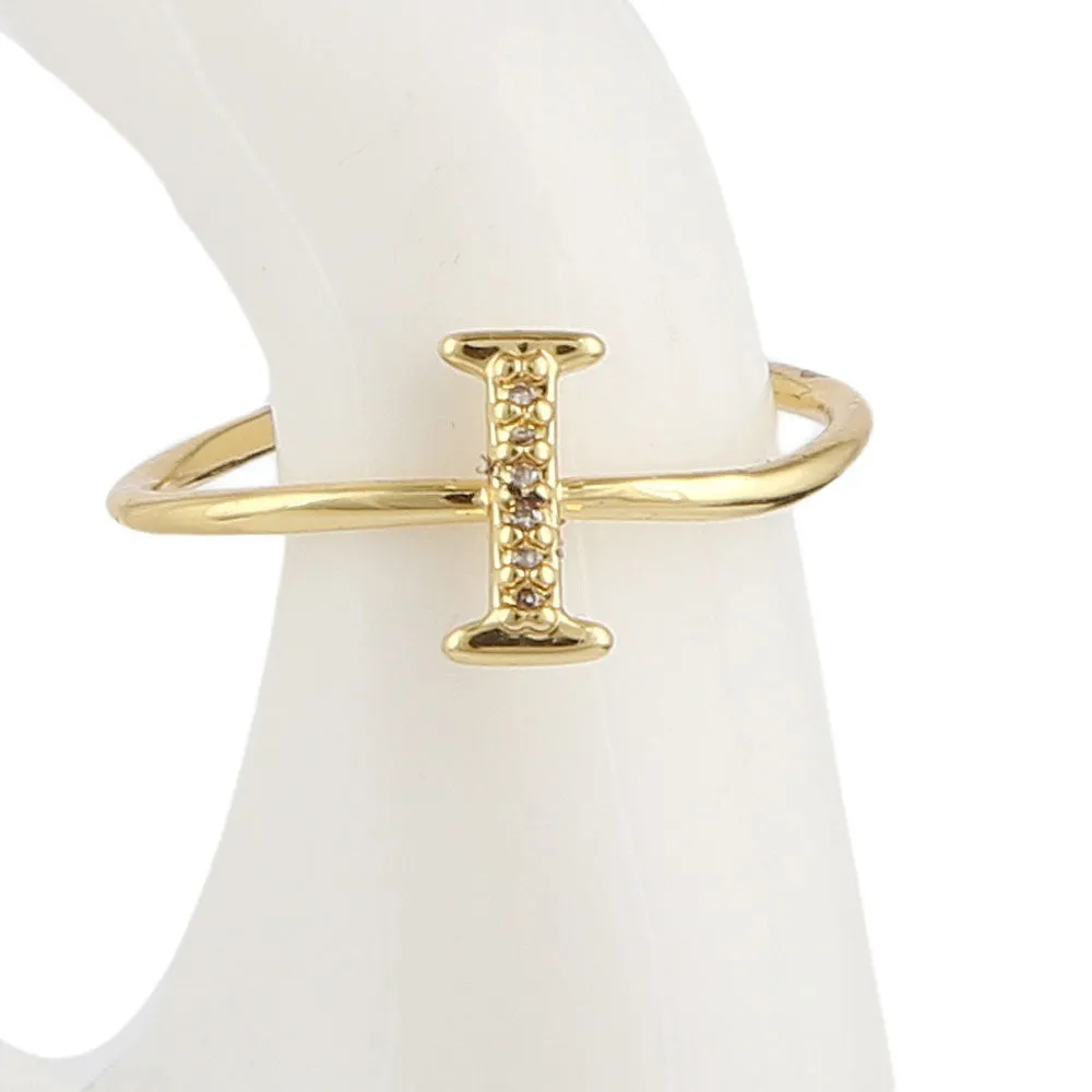 Women's Alphabet Finger Ring - Golden -  Golden