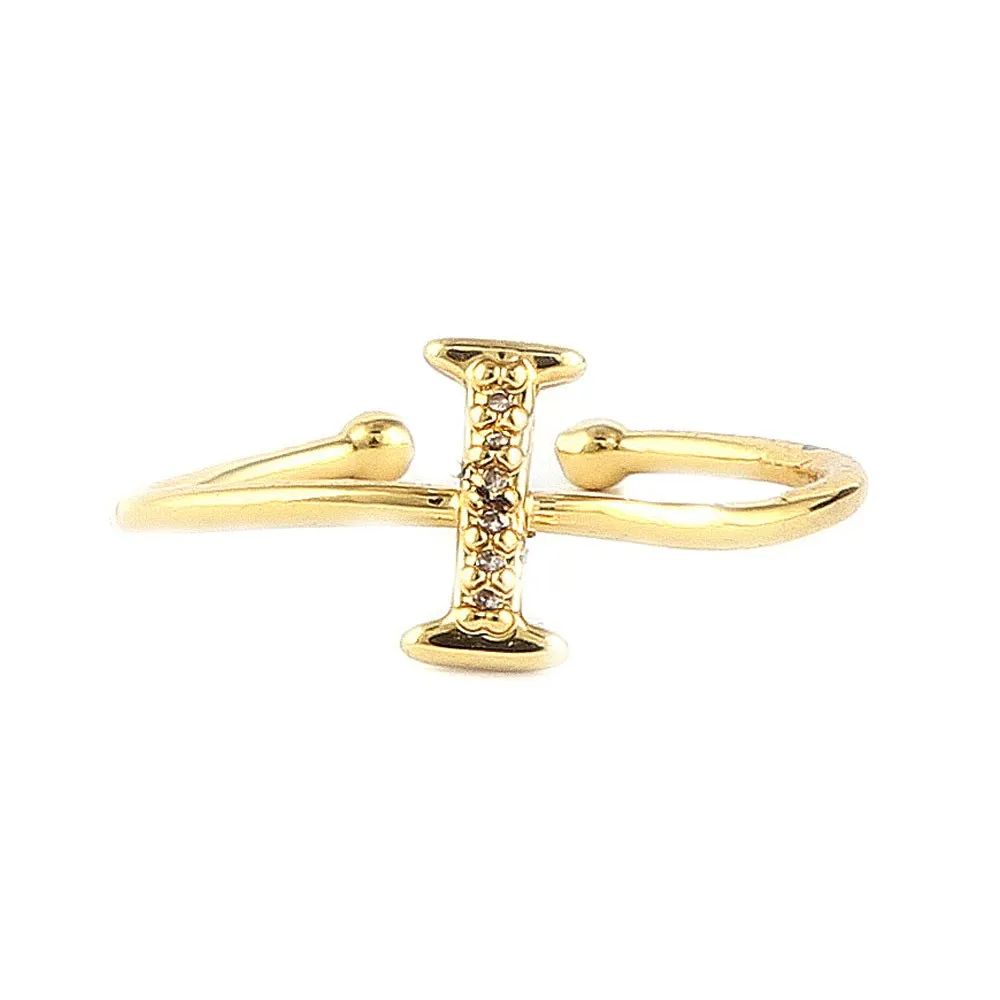 Women's Alphabet Finger Ring - Golden -  Golden