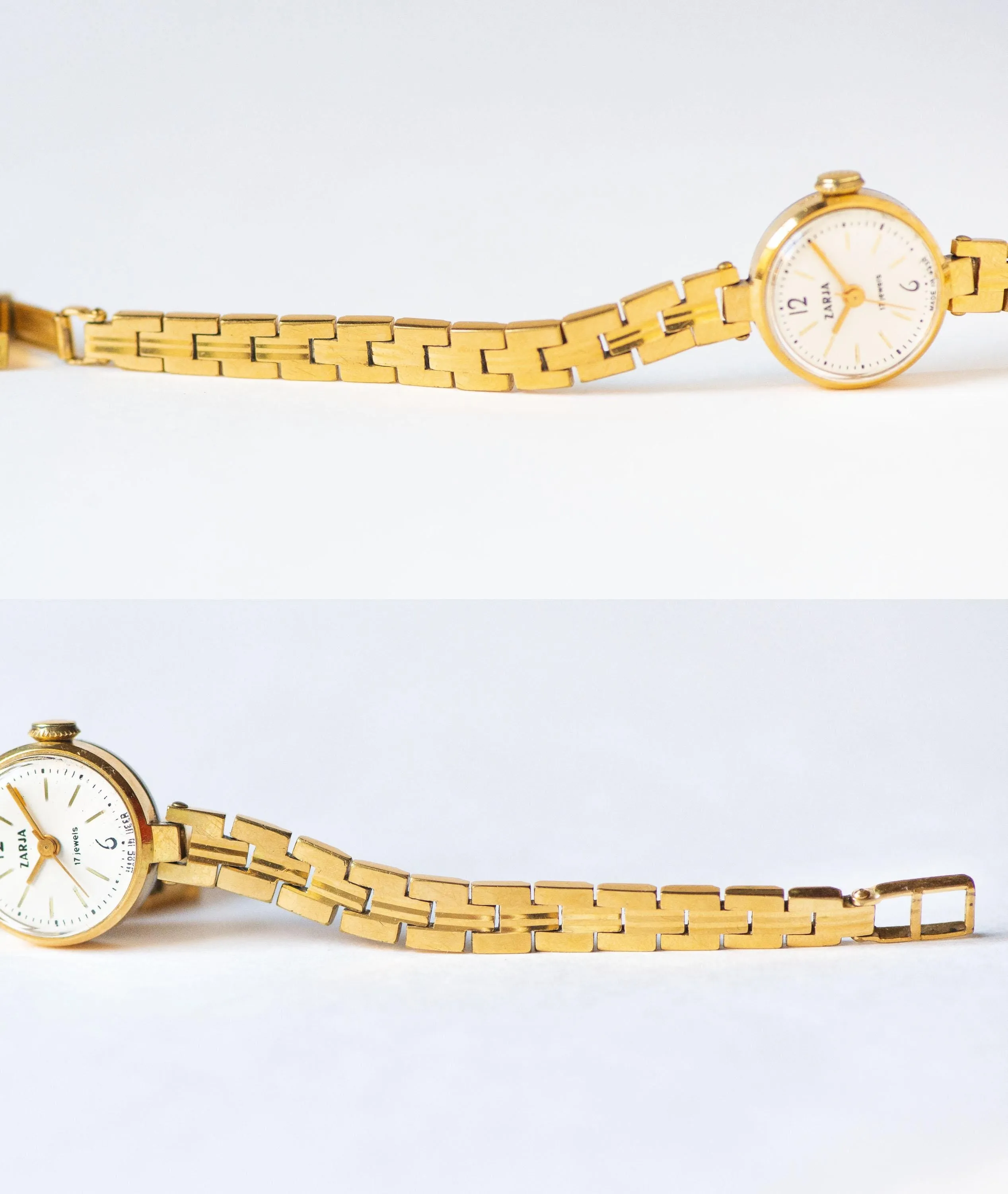 Women's Cocktail Watch Gold Plated Bracelet Dawn, Vintage Lady Wristwatch Delicate Jewelry Gift very rare small wrist party watch minimalist