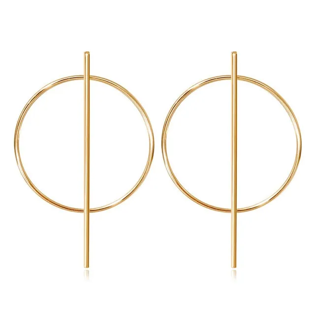 Women's Earrings Korean Acrylic Drop Earrings for Women Statement Geometric Round Gold Earring 2021 Fashion Trend Female Jewelry