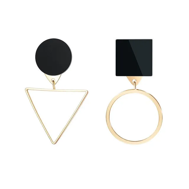 Women's Earrings Korean Acrylic Drop Earrings for Women Statement Geometric Round Gold Earring 2021 Fashion Trend Female Jewelry