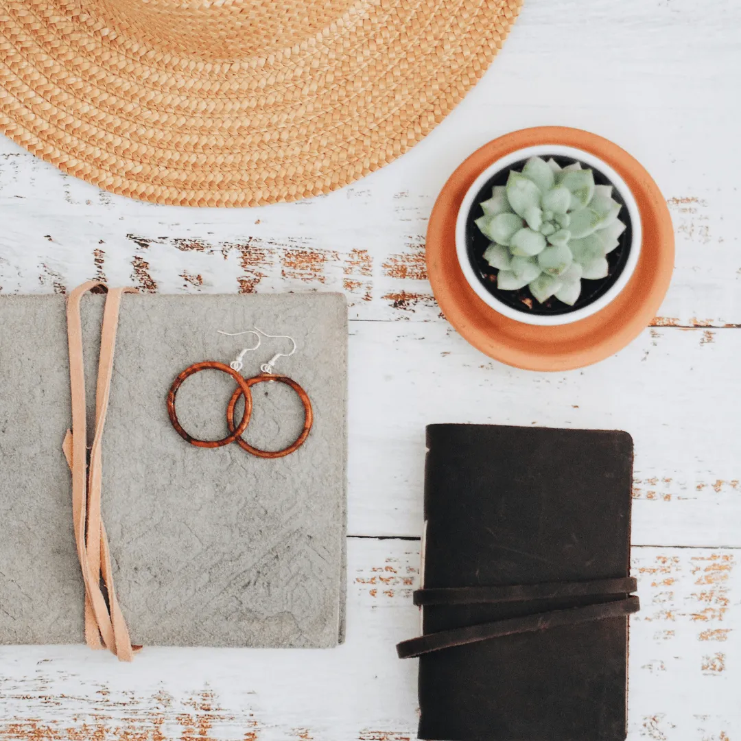 Wooden Geometric Earrings