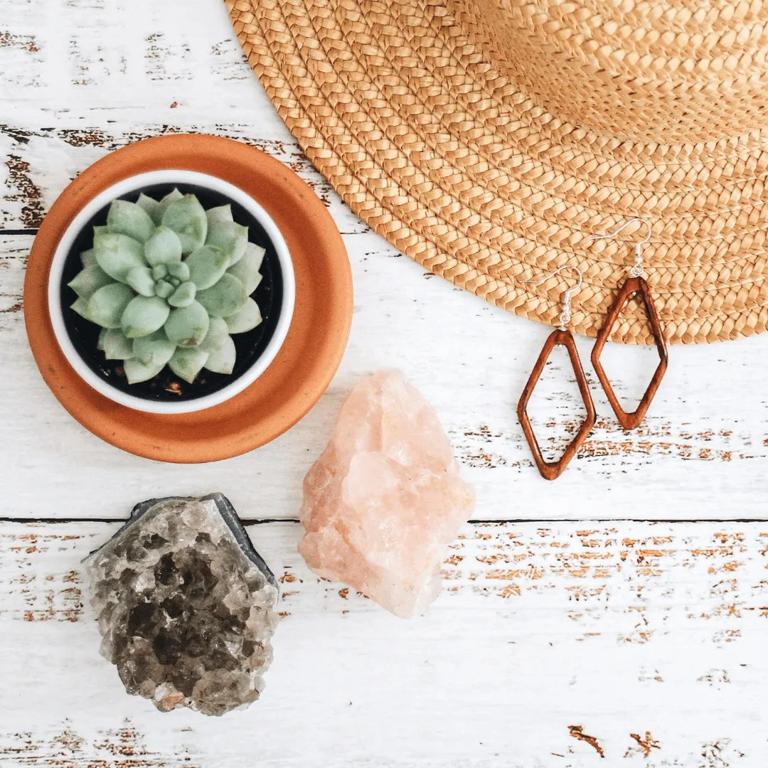 Wooden Geometric Earrings