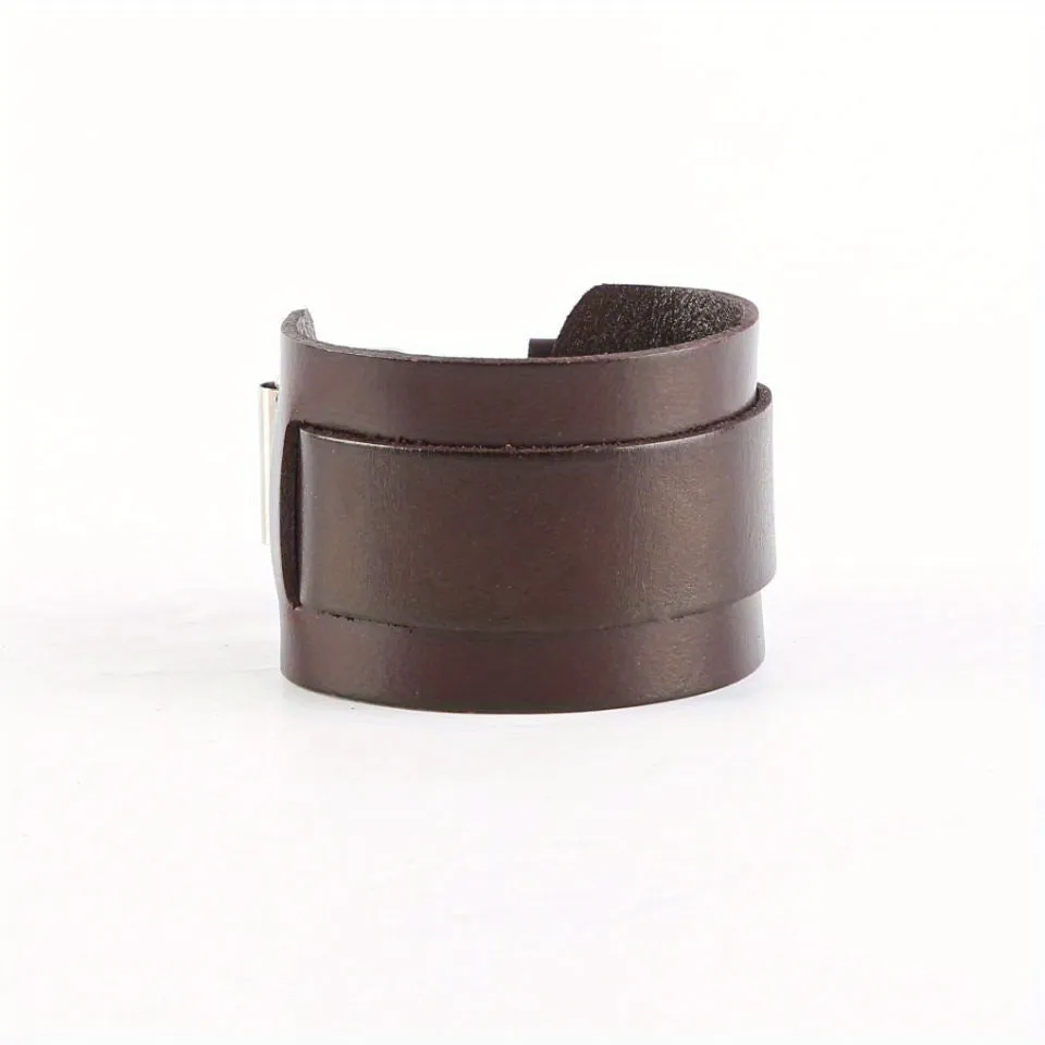 Woven Leather Bracelet for Men, Adjustable