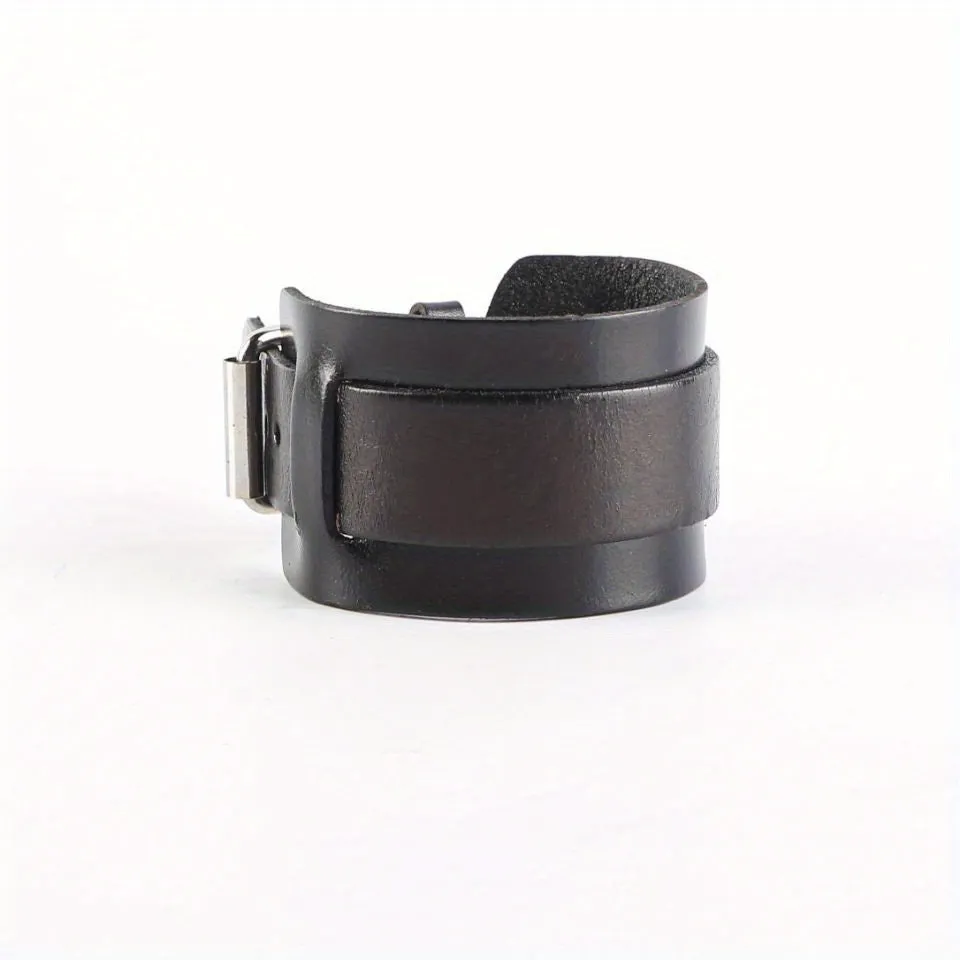 Woven Leather Bracelet for Men, Adjustable