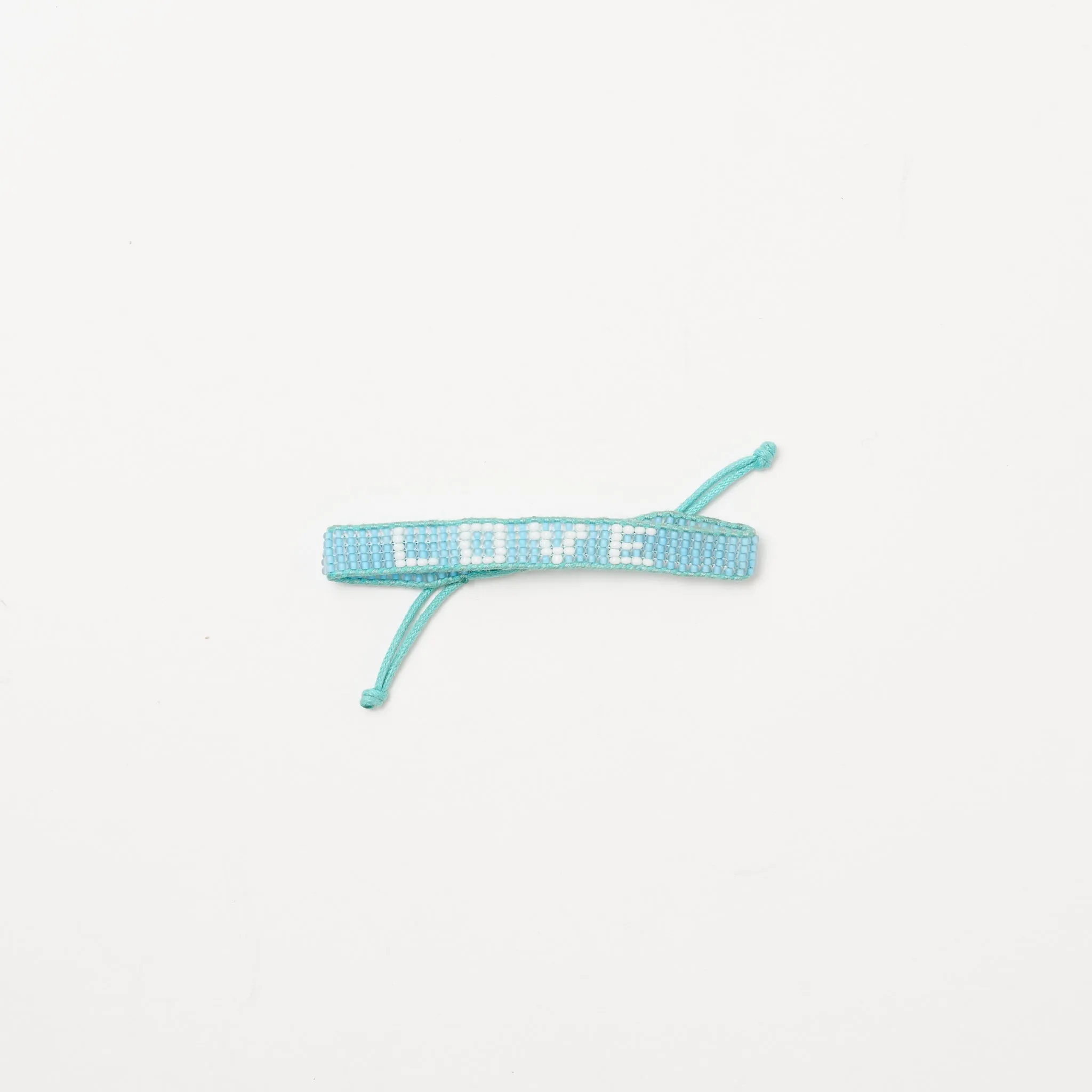 Woven LOVE Bracelet - Blue/White