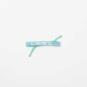 Woven LOVE Bracelet - Blue/White