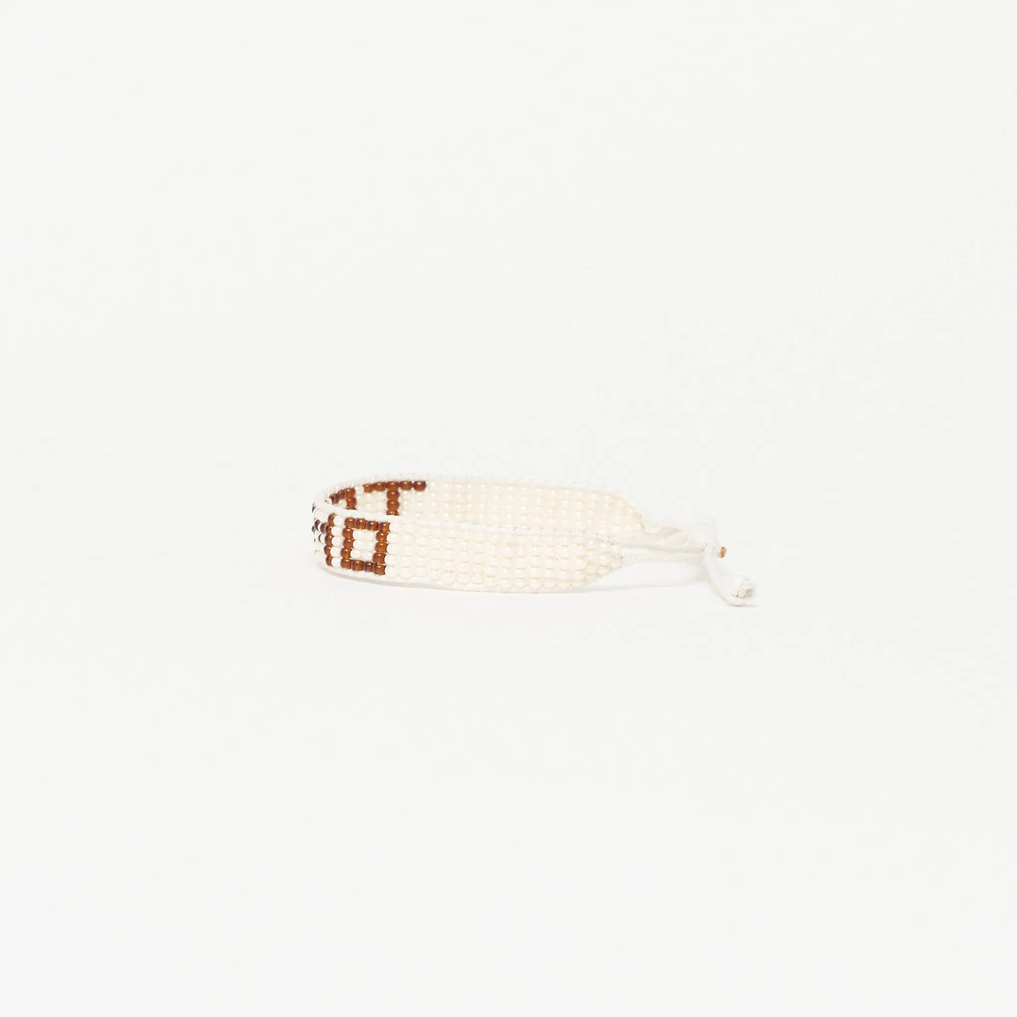 Woven TE AMO Bracelet - White/Brown