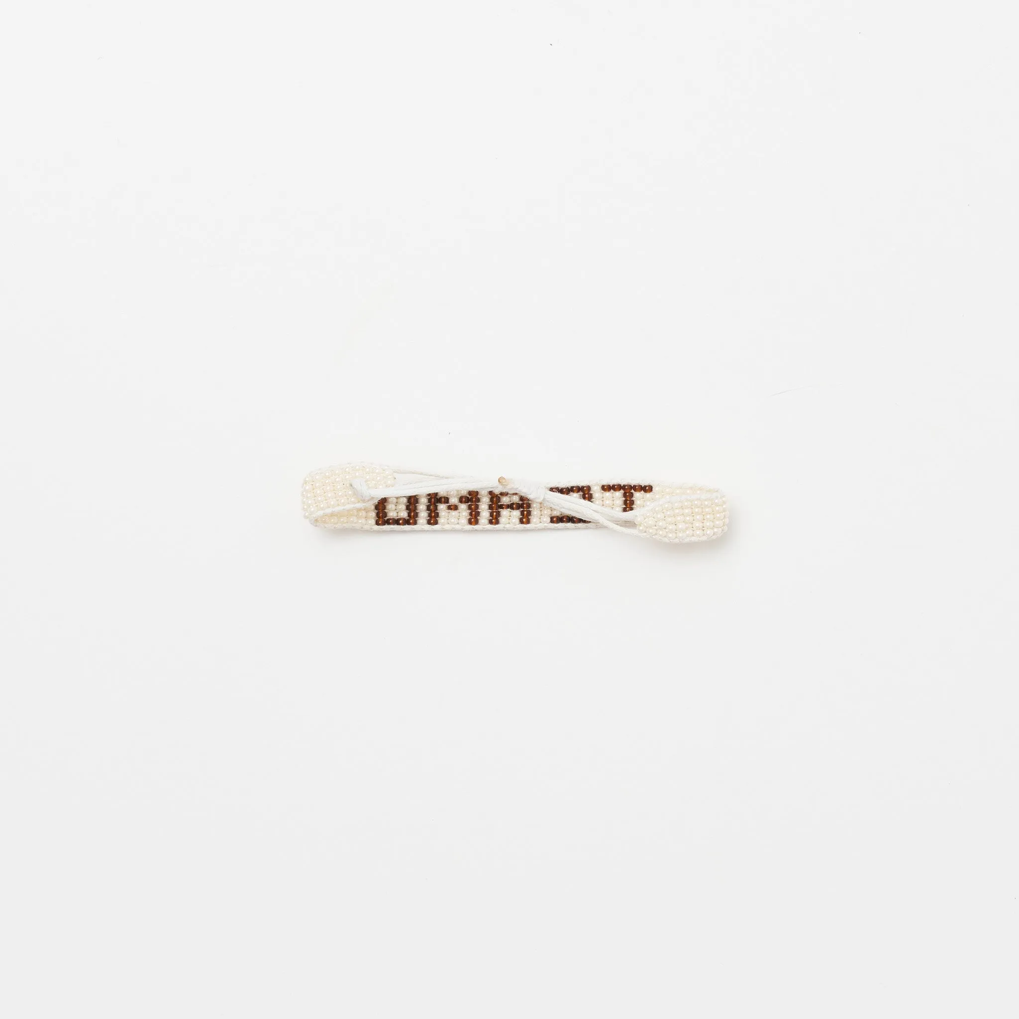 Woven TE AMO Bracelet - White/Brown