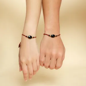 Yarnspirations Black Spinel Couple Bracelet