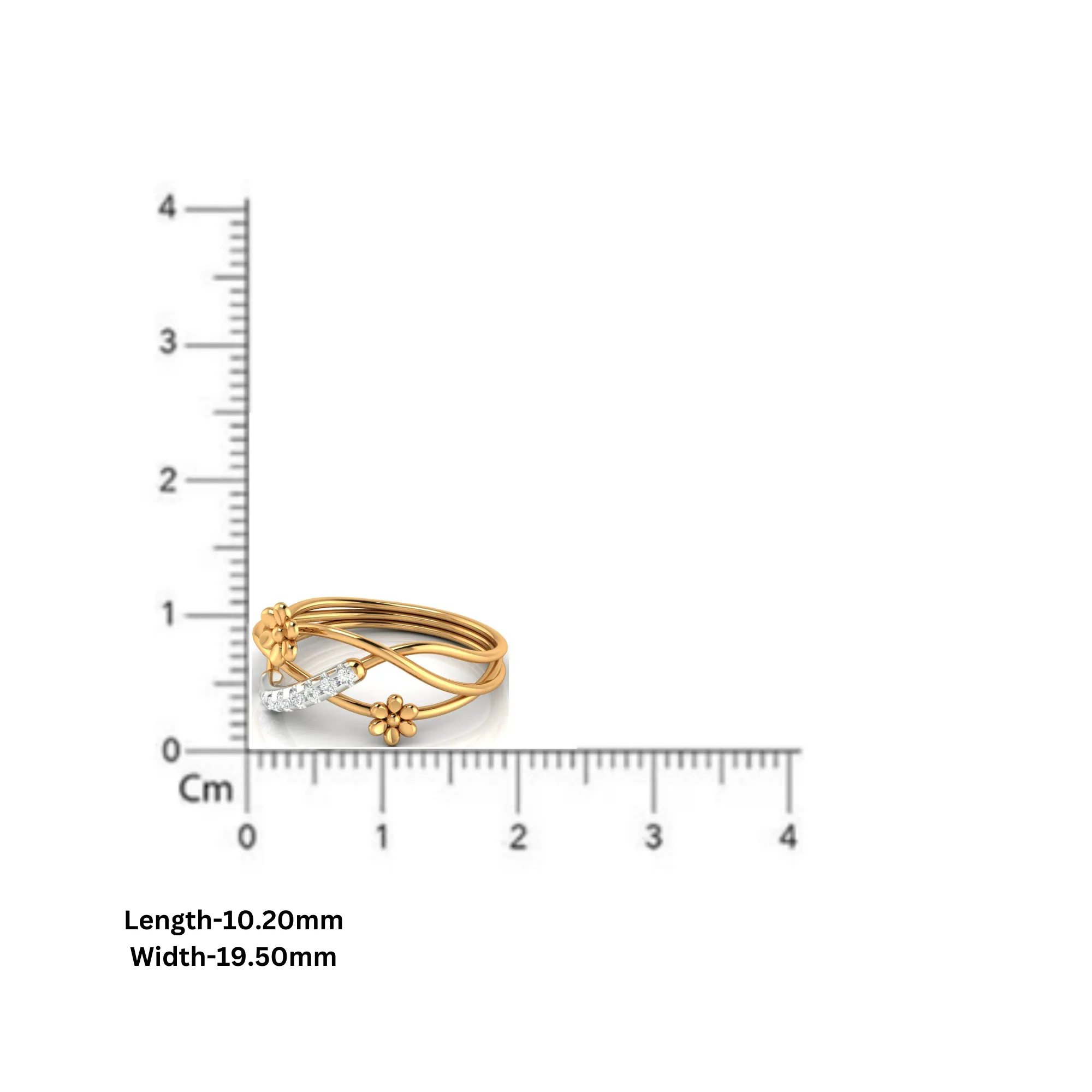Yellow Gold Adjustable Silver Elegant Open Infinity Twist Intertwined Duo Floral Ring For Woman
