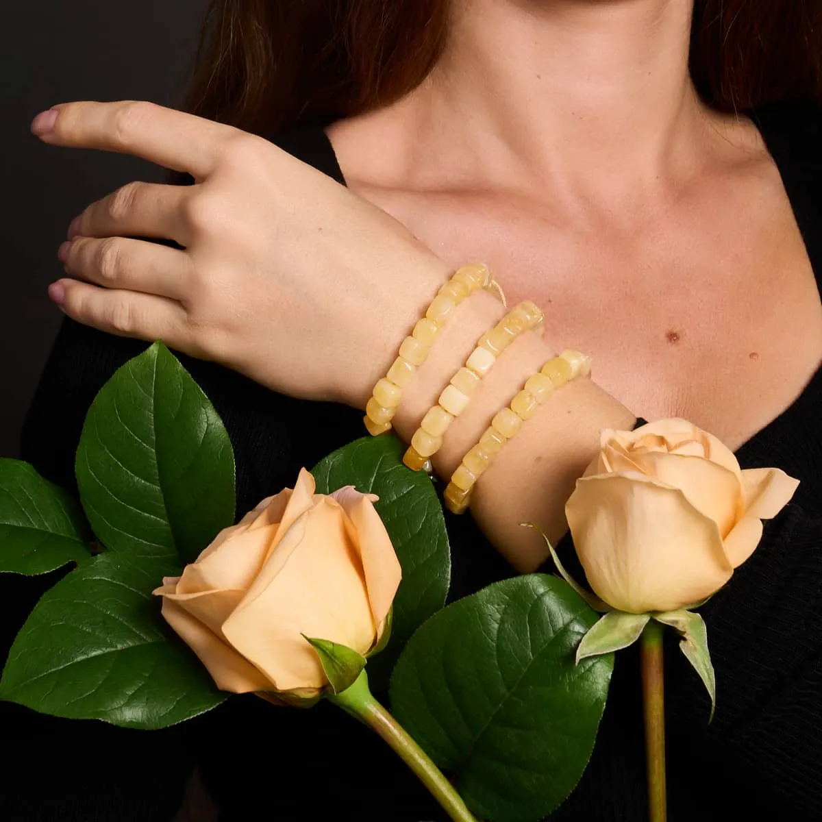 Yellow Quartz | Silver | Gemstone Pebble Macrame Bracelet